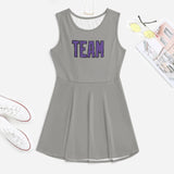 Custom Gray Light Purple Cheerleader Dress