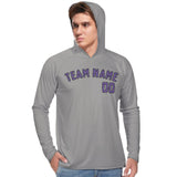 Custom Gray Light Purple UV-Hoodie