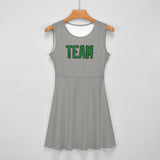 Custom Gray Emerald Green Cheerleader Dress