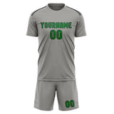 Custom Gray Emerald Green Soccer Jersey