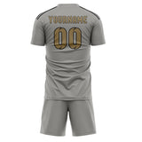 Custom Gray Light Khaki Soccer Jersey