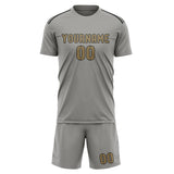 Custom Gray Light Khaki Soccer Jersey