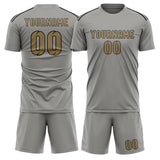 Custom Gray Light Khaki Soccer Jersey