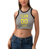 Custom Gray Light Yellow Sleeveless Tank Top