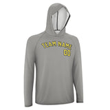 Custom Gray Light Yellow UV-Hoodie