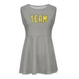 Custom Gray Light Yellow Cheerleader Dress