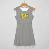 Custom Gray Light Yellow Cheerleader Dress