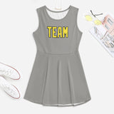 Custom Gray Light Yellow Cheerleader Dress