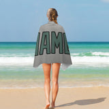 Custom Gray Blue Green Beach Towel