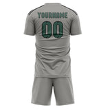 Custom Gray Blue Green Soccer Jersey