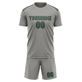 Custom Gray Blue Green Soccer Jersey