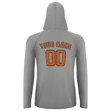 Custom Gray Orange UV-Hoodie