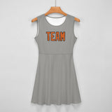 Custom Gray Orange Cheerleader Dress