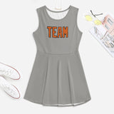 Custom Gray Orange Cheerleader Dress