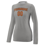 Custom Gray Orange Women's Long-Sleeve Shirt