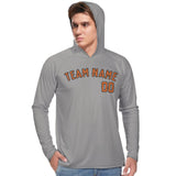 Custom Gray Orange UV-Hoodie