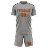 Custom Gray Orange Soccer Jersey