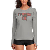 Custom Gray Copper Rose Women's Long-Sleeve Shirt