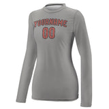 Custom Gray Copper Rose Women's Long-Sleeve Shirt