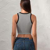 Custom Gray Copper Rose Sleeveless Tank Top