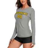 Custom Gray Gold Women's Long-Sleeve Shirt