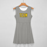 Custom Gray Gold Cheerleader Dress