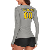 Custom Gray Gold Women's Long-Sleeve Shirt