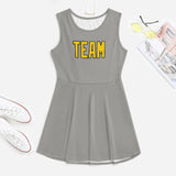 Custom Gray Gold Cheerleader Dress
