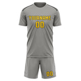 Custom Gray Gold Soccer Jersey