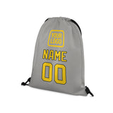 Custom Gray Gold Drawstring Bag