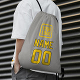 Custom Gray Gold Drawstring Bag