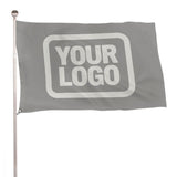 Custom Gray White Flag