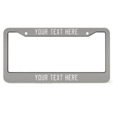 Custom Gray White License Plate Frame