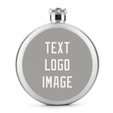 Custom Gray White Hip Flask