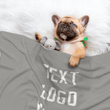 Custom Gray White Pet Blanket