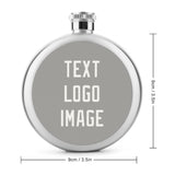 Custom Gray White Hip Flask