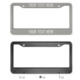 Custom Gray White License Plate Frame