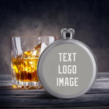 Custom Gray White Hip Flask