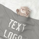Custom Gray White Pet Blanket