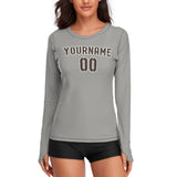 Custom Gray Brown Women's Long-Sleeve Shirt