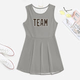 Custom Gray Brown Cheerleader Dress