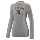Custom Gray Brown Women's Long-Sleeve Shirt