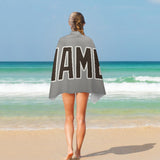 Custom Gray Brown Beach Towel