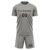 Custom Gray Brown Soccer Jersey