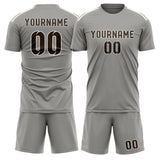 Custom Gray Brown Soccer Jersey