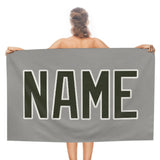 Custom Gray Olive Beach Towel