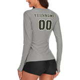 Custom Gray Olive Women's Long-Sleeve Shirt