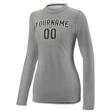 Custom Gray Olive Women's Long-Sleeve Shirt