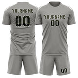 Custom Gray Olive Soccer Jersey