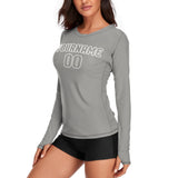 Custom Gray Gray Women's Long-Sleeve Shirt